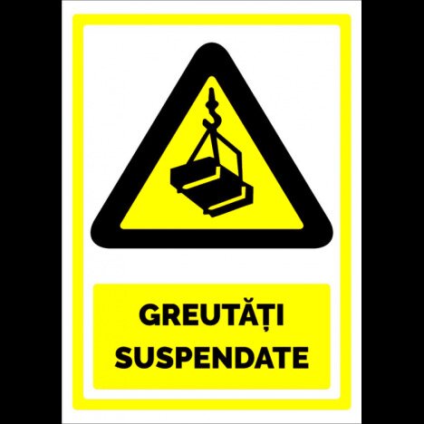 semn atentie greutati suspendate